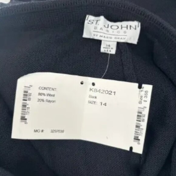NWT St. John Vintage Pants Womens 14 Black Santana Knit $355 MSRP Wool Blend - Picture 10 of 16